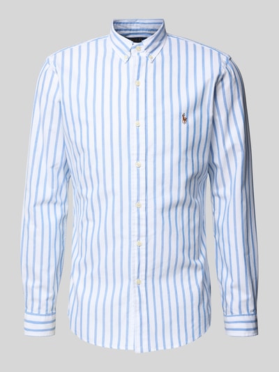 Polo Ralph Lauren Koszula casualowa o kroju slim fit z kołnierzykiem typu button down i wyhaftowanym logo Jasnoniebieski 2
