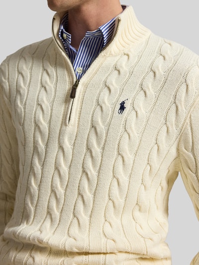 Polo Ralph Lauren Relaxed Fit Troyer aus reiner Baumwolle Offwhite 3