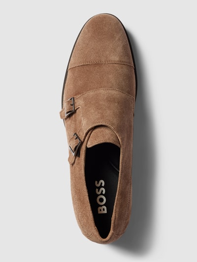 BOSS Double monk straps met doornsluitingen, model 'Colby' Middenbruin - 3