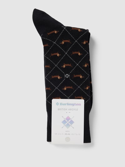 Burlington Socken mit Motiv-Print Modell 'DACHSHUND' Black 3