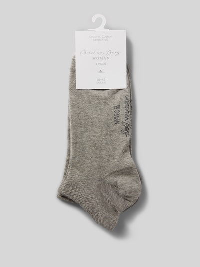 Christian Berg Woman Sneakersocken mit Label-Detail im 2er-Pack Mittelgrau Melange 3