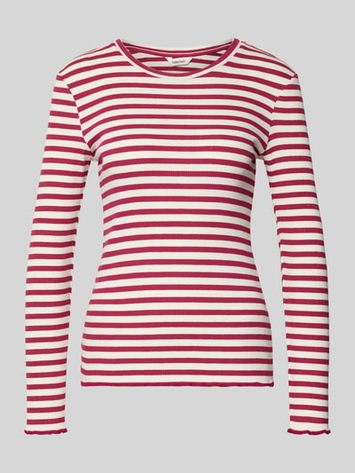 Selected Slim Fit Langarmshirt aus Bio-Baumwoll-Mix Modell 'ANNA' Kirsche 2