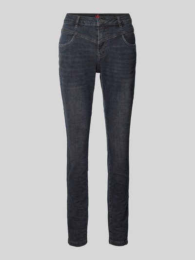 Buena Vista Slim fit jeans met labeldetail, model 'Florida' Donkergrijs - 2