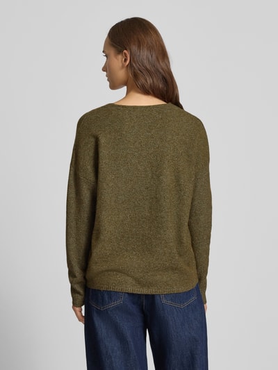 Only Sweter o kroju regular fit z dekoltem w serek model ‘RICA LIFE’ Średniobrązowy melanż 5