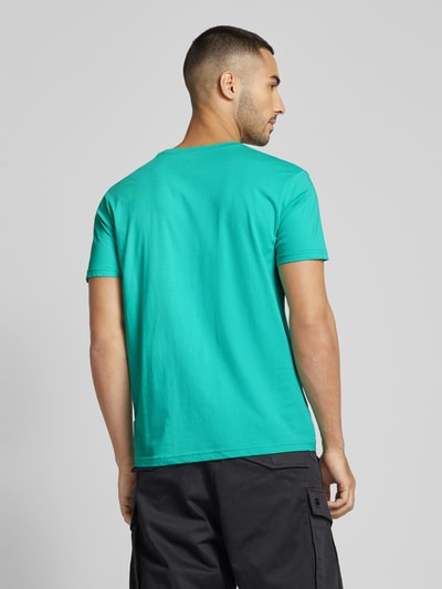 Alpha Industries T-shirt met labelprint, model 'BASIC' Lichtturquoise - 5