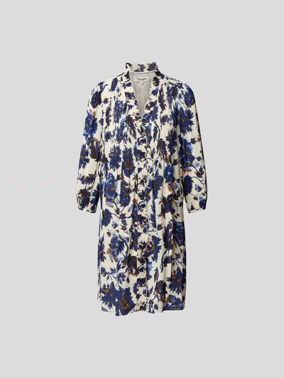 Diane von Furstenberg Knielanges Kleid mit floralem Muster Helltürkis 2