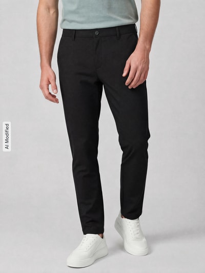 Brax Tapered Fit Stoffhose mit Viskose-Anteil Modell 'Phil' Black 4