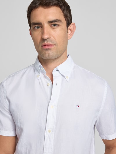 Tommy Hilfiger Regular Fit Freizeithemd aus Baumwoll-Leinen-Mix Weiss 3