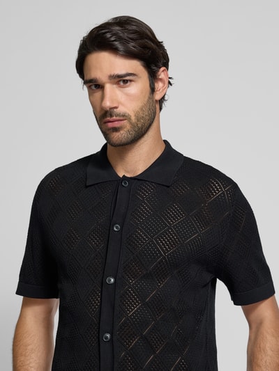 SELECTED HOMME Regular fit gebreide cardigan van puur katoen, model 'ARCO' Zwart - 3