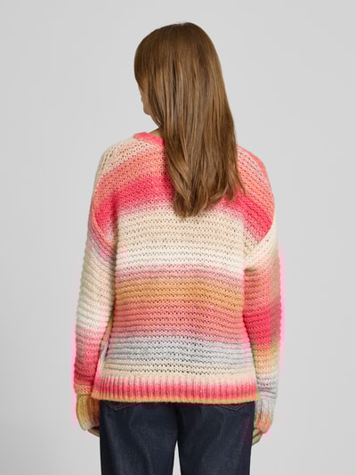 Milano Italy Strickpullover aus Woll-Mix mit Rundhalsausschnitt Pink 5