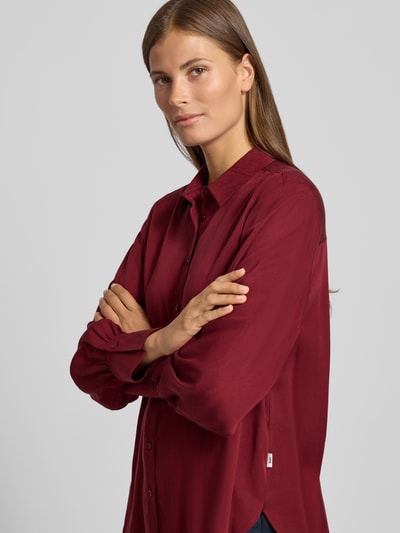 Brax Regular fit overhemdblouse met manchetten, model 'STYLE.VIC' Bordeaux - 3