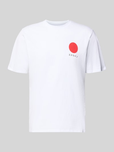 Edwin T-shirt z czystej Bawełna Model 'JAPANESE SUN' Biały 2