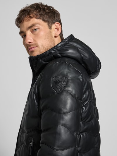 Blauer USA Kurtka skórzana z naszywką z logo model ‘DROHAN’ Czarny 3