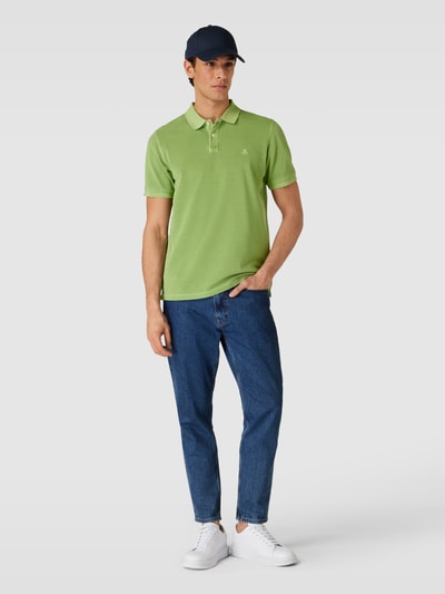 Marc O'Polo Poloshirt mit Label-Stitching Grass 1