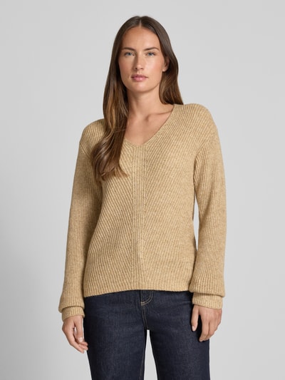 s.Oliver RED LABEL Regular fit gebreide pullover met wol Camel - 4