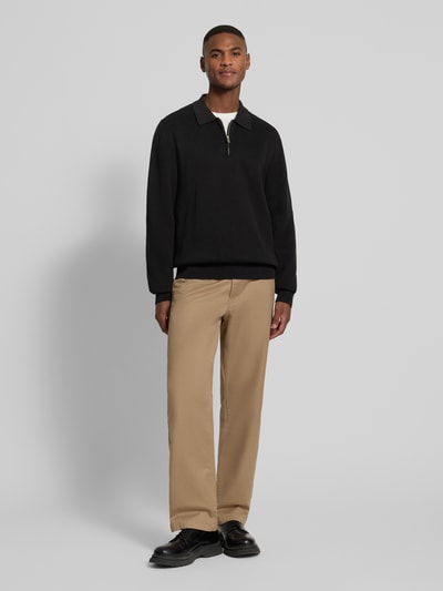 HUGO Relaxed fit gebreide pullover van puur katoen, model 'SAN PAULEY-C' Zwart - 1