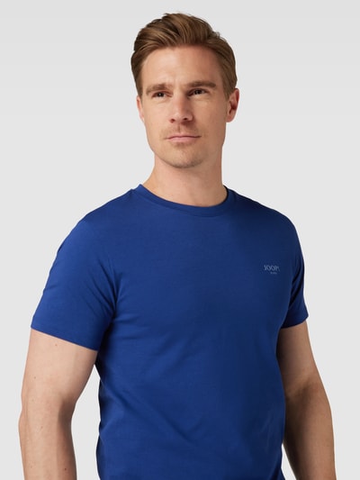 JOOP! Jeans T-shirt met labelprint, model 'Alphis' Rookblauw - 3