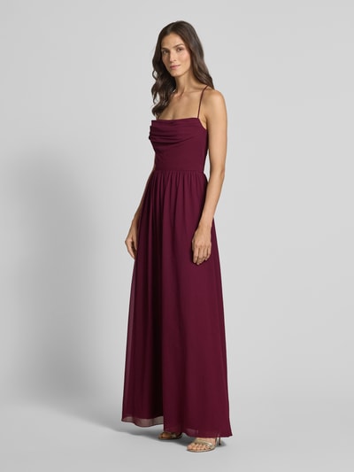 Laona Sukienka wieczorowa z cienkimi ramiączkami i marszczeniami Bordowy 1