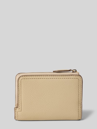 Produktfoto, Portemonnaie aus echtem Rindsleder Modell 'LANAH SMALL WALLET' von BOSS in beige, genarbte Lederoptik, sichtbare Textur