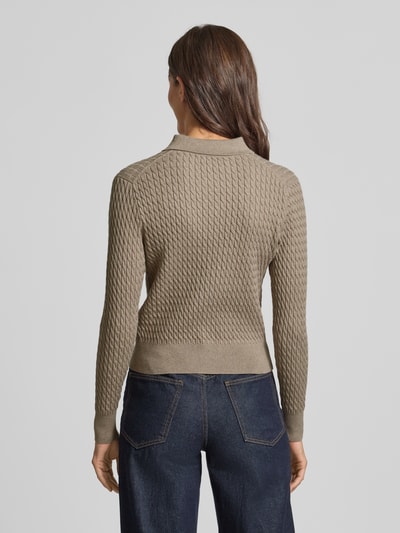 Tommy Hilfiger Regular Fit Strickjacke aus Baumwoll-Mix Taupe 5