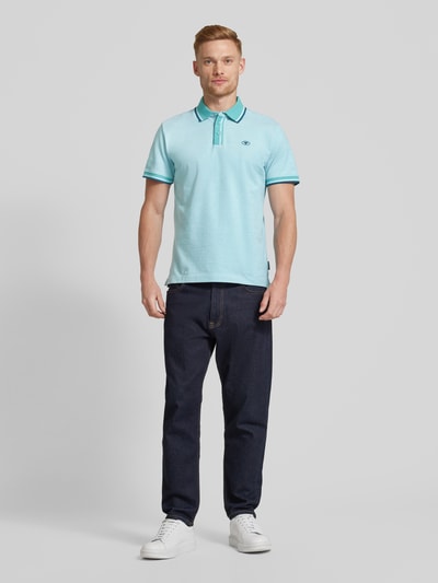 Tom Tailor Regular Fit Poloshirt mit Label-Print Lagune 1