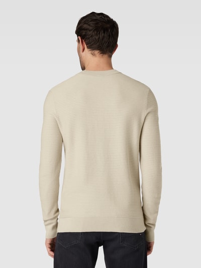 BOSS Orange Gebreide pullover in effen design, model 'Anion' Beige - 5