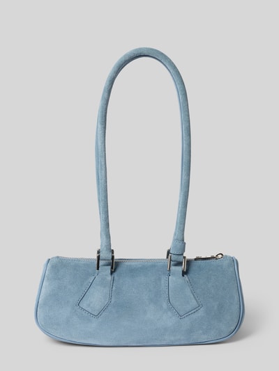 Produktfoto, torebka Handtasche aus Velours mit Label-Detail Modell 'CECILE' von LIEBESKIND BERLIN, welur, detal z logo, główna przegroda z zamkiem błyskawicznym, uchwyt, szerokość w rozmiarze 1: 29 cm, długość w rozmiarze 1: 11 cm, głębokość w rozmiarze 1: 10 cm, długość paska na ramię w rozmiarze 1: 65 cm