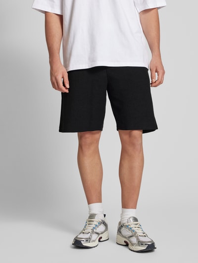 REVIEW Regular fit sweatshorts met structuurmotief Zwart - 4