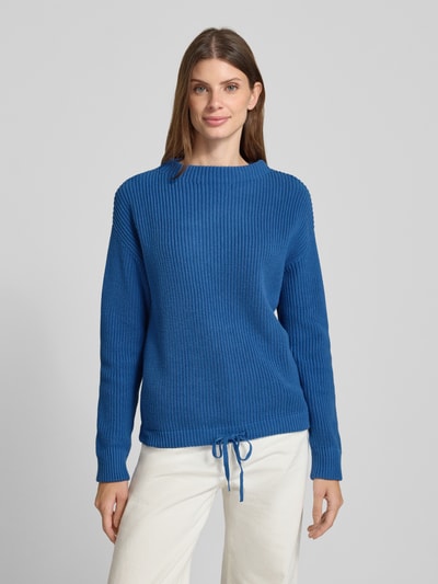 Jake*s Casual Strickpullover mit gerippten Abschlüssen Royal 4