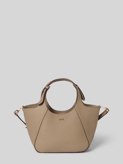 BOSS Torba na ramię z naturalnej skóry bydlęcej model ‘LENAH’ Szarobrązowy 2