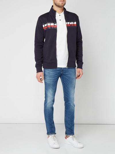 Tommy Hilfiger Sweatjacke mit gummiertem Logo-Print Marine 1