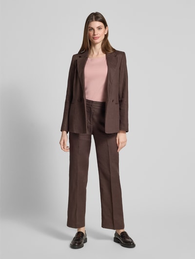 Christian Berg Woman T-shirt met geribde ronde hals Oudroze - 1