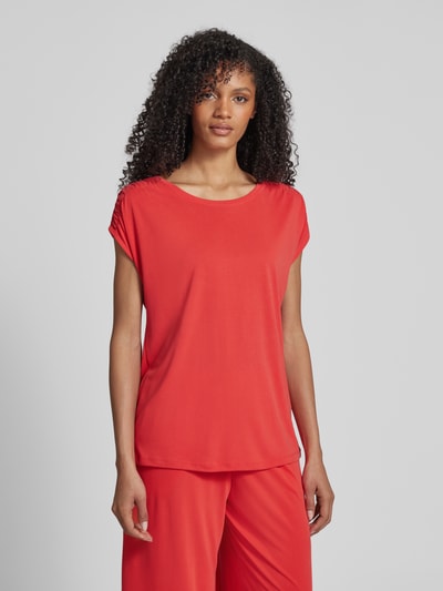 Christian Berg Woman T-shirt met geribde ronde hals Lichtrood - 4