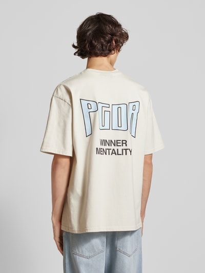 Pegador Oversized T-shirt met label- en statementprint, model 'ALLEN' Offwhite - 5