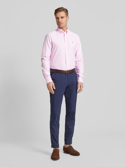 Tommy Hilfiger Tailored Regular Fit Business-Hemd mit Logo-Stitching Rosa 1