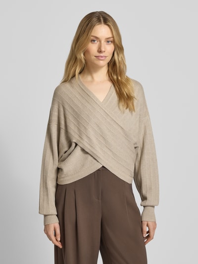 MSCH Copenhagen Strickpullover in Wickel-Optik Modell 'Zine Rachelle' Beige 4