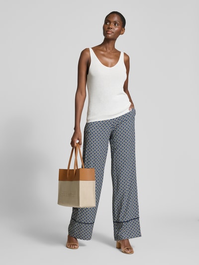 Christian Berg Woman Wide Leg Stoffhose mit Eingrifftaschen Dunkelblau 1