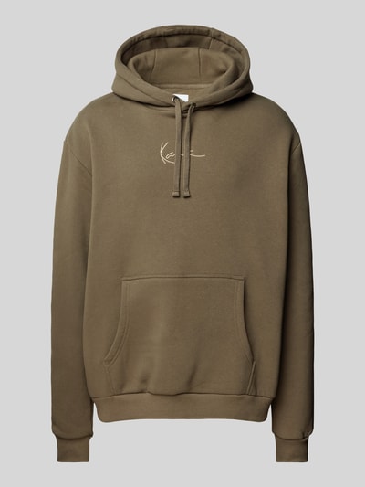 KARL KANI Hoodie mit Label-Stitching Khaki 1