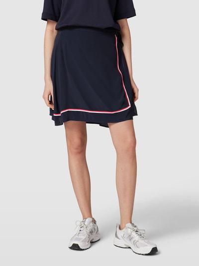 Tommy Hilfiger Minirok met labeldetails, model 'CREPE' Marineblauw - 4