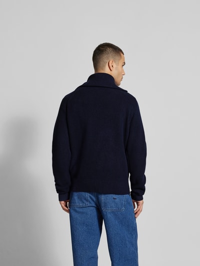 MAISON KITSUNE Pullover mit Label-Stitching Dunkelblau 5