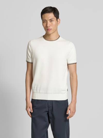 bugatti T-Shirt mit Label-Detail Ecru 4