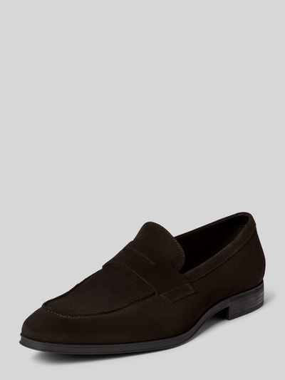 BOSS Penny-Loafer aus echtem Leder Modell 'Theon' Dunkelbraun 1