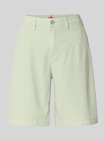 Buena Vista Wide leg korte chino's met steekzakken Rietgroen - 2