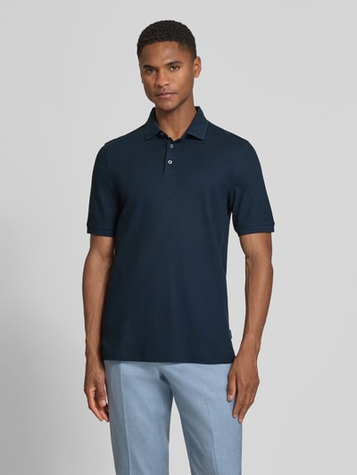 bugatti Slim Fit Poloshirt mit Strukturmuster Marine 4