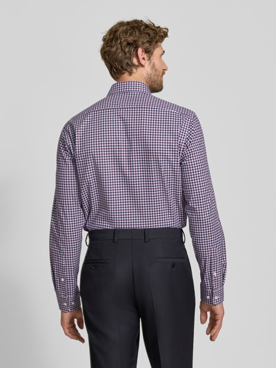 Christian Berg Men Regular fit zakelijk overhemd van elastische katoenmix Aubergine - 5