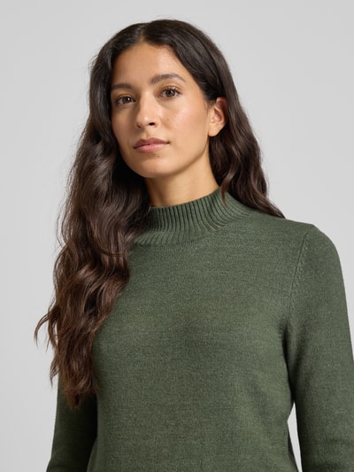 Christian Berg Woman Strickpullover mit Stehkragen Oliv Melange 3