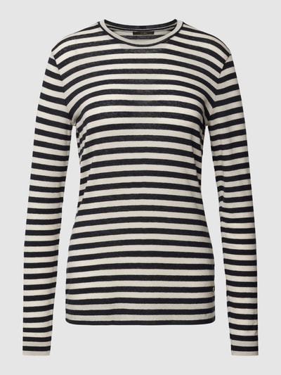 Windsor Longsleeve mit Streifenmuster Marine 2