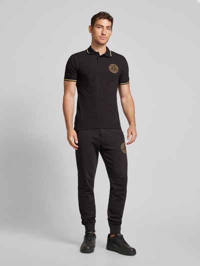 Versace Jeans Couture Koszulka polo z wyhaftowanym logo Czarny 1