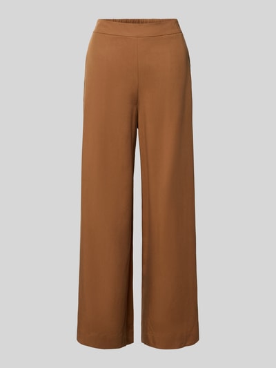 Produktfoto, Cropped Wide Fit Culotte aus Lyocell-Leinen-Mix von Marc O'Polo in Optik: Unifarben, Passform: Wide-Fit, Bundhöhe: Mid, Länge: Cropped, Details: Bügelfalte, Bundabschluss: Elastisch, Material: Lyocell-Leinen-Mix, warme glatte Oberfläche, klare Linien