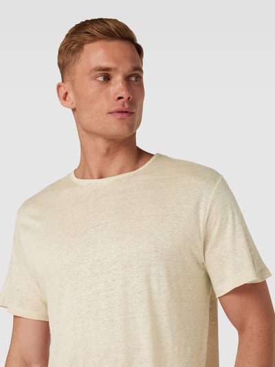 Selected Homme T-Shirt aus Leinen mit Rundhalsausschnitt Offwhite 3